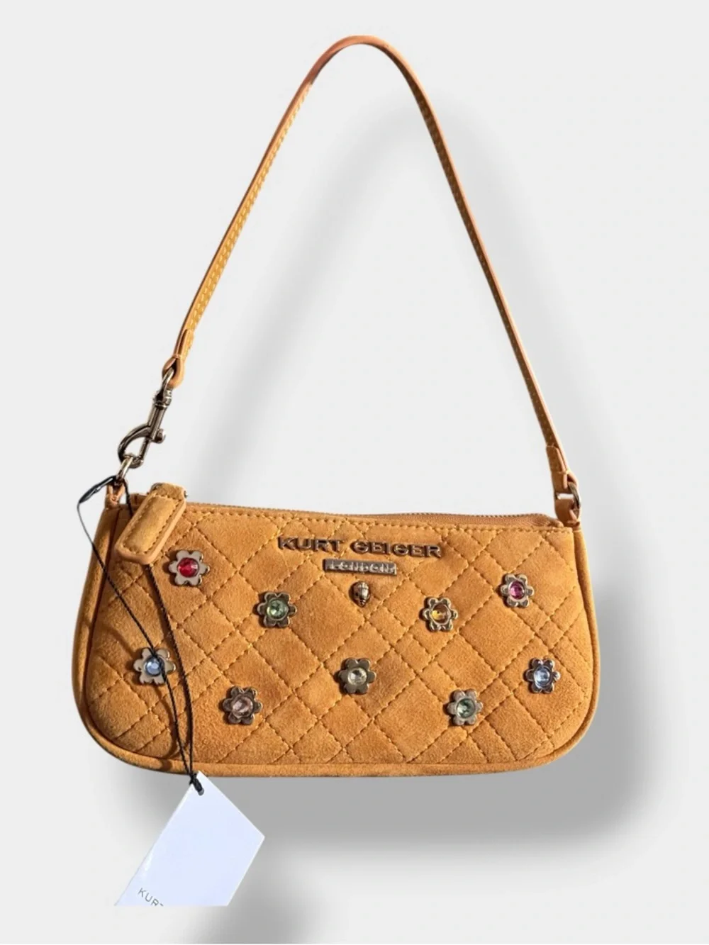 Kurt Geiger 🪢NWT Highgate Small Suede Wristlet Shoulder Bag - Picture 2 of 7